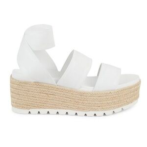 J/Slides grey quartz elastic platform espadrille sandals strappy size 8